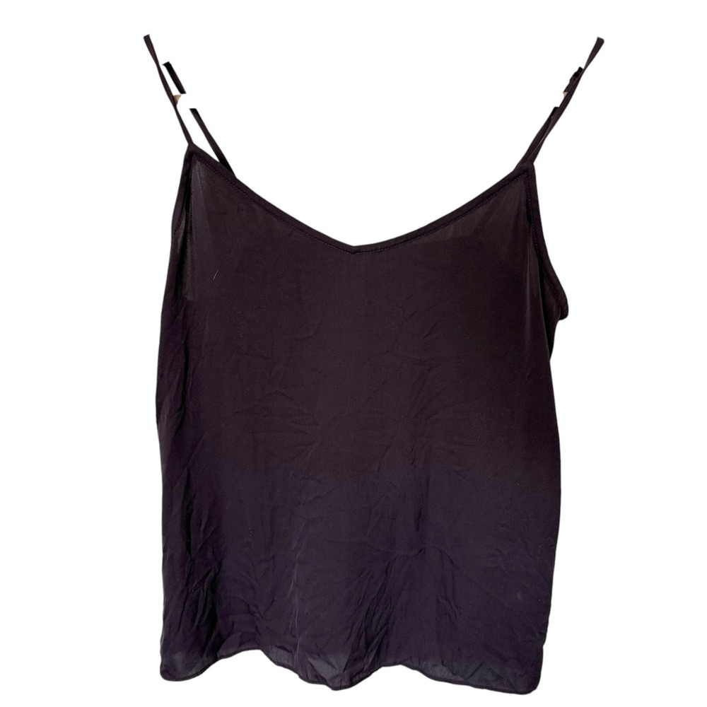Quince Silk Blend Camisole Women XS Plum Excellent Stretch V-Neck Tank